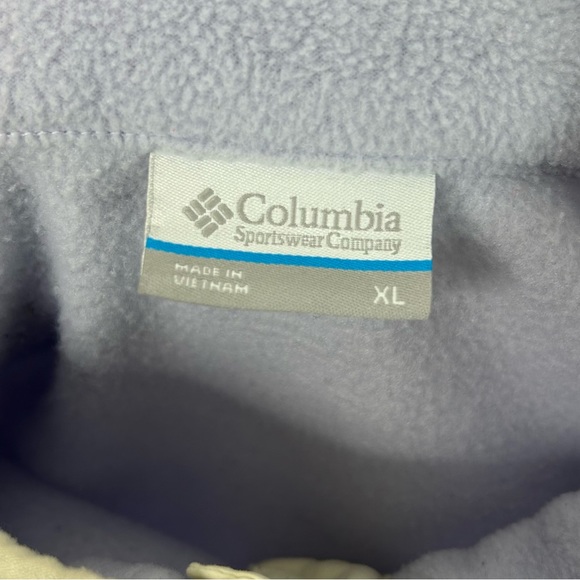 Columbia Fleece Quarter Button Up Lilac Purple Pullover Sweater Women Size XL - Picture 3 of 11